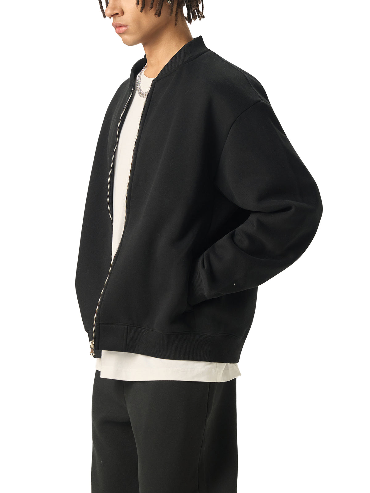 RBA | Essential Zip-Up Fleeced Varsity Jacket