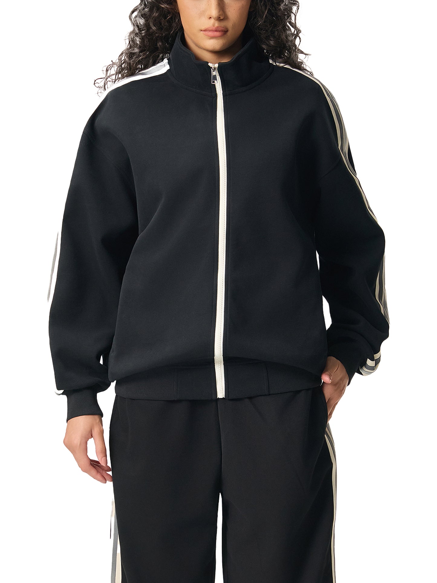 RBA | Contrast Side-Stripe Stand Collar Jacket