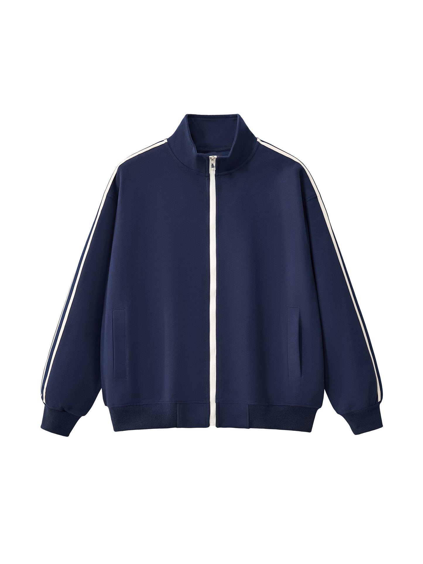 Contrast Side-Stripe Stand Collar  Jacket