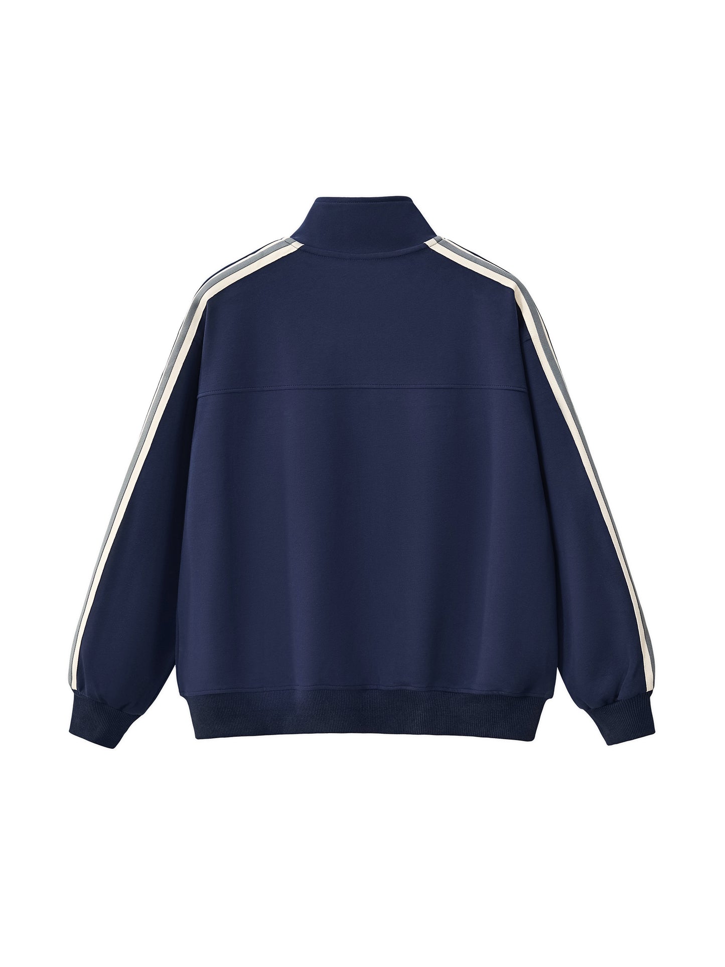 Contrast Side-Stripe Stand Collar  Jacket