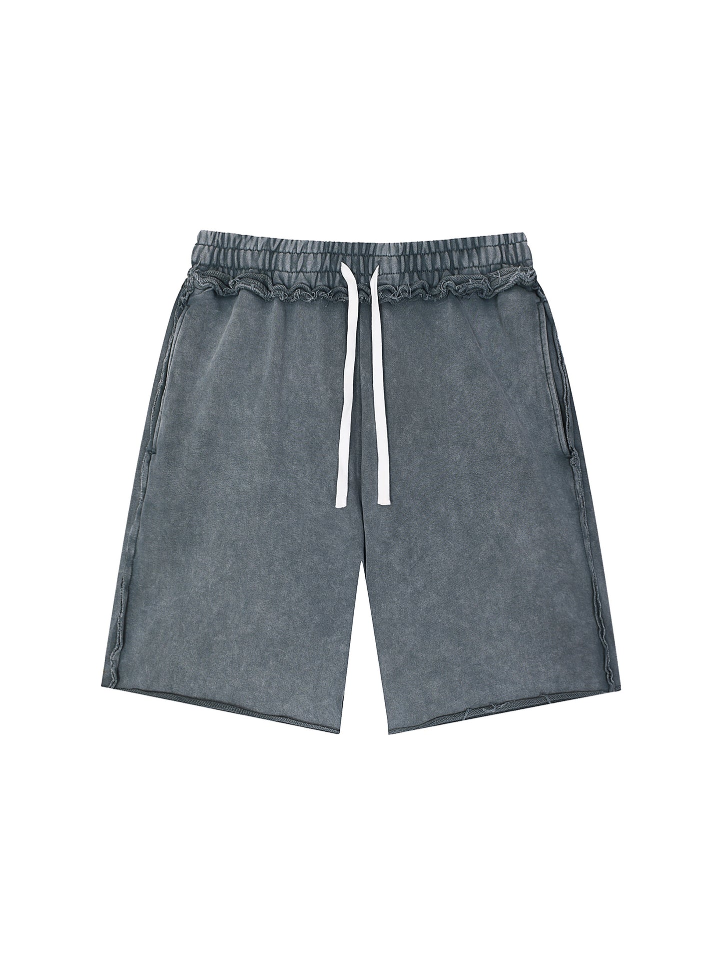 Unisex Mineral Wash Raw Edge Shorts