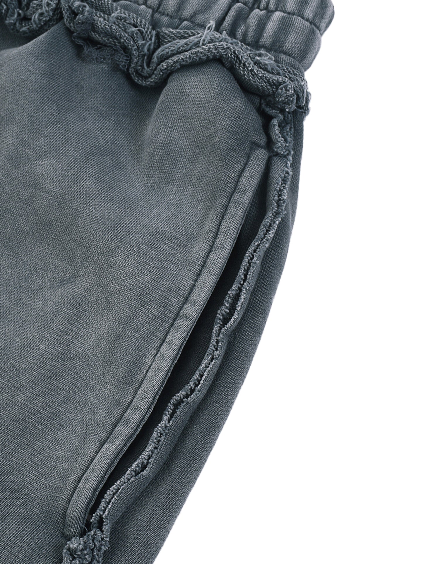 Unisex Mineral Wash Raw Edge Shorts